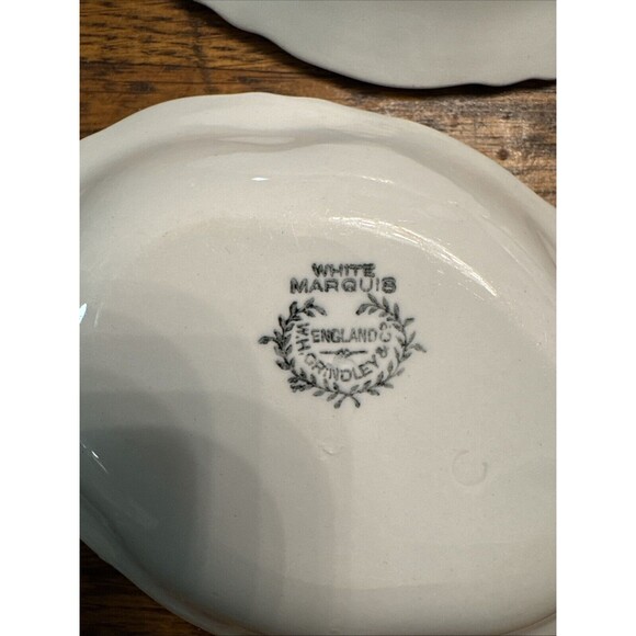 Grindley White Marquis Fruit Dessert Bowls Set of 4 China 1906 Antique - Picture 3 of 4